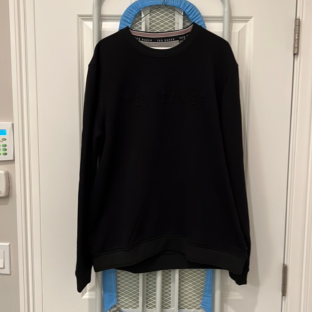 Ted Baker Mens Crewneck Sweatshirt Black with Black Ted Baker
